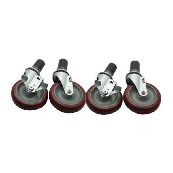 Commercial Heavy Duty 1 5/8 in Expanding Stem Caster Set with 5 in Wheels 35817